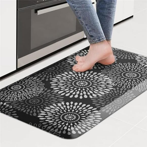 Black Anti Fatigue Kitchen Mat Cushioned Waterproof Non Slip Floor Rug 17x28 - Picture 8 of 8